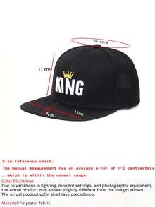 1頂男款KING字母刺繡嘻哈時尚運動棒球帽，可調節防曬休閒帽，適合春/秋季旅行、海灘、派對 - 彩色 - 查看 3
