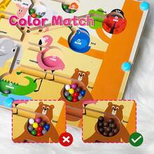 Wooden Magnetic Maze Toy, Color Sorting And Counting Beads Maze Game, Children's Magnetic Puzzle Board, Interactive Fine Motor Skills Activity Toy, Preschool Color Matching Game, Busy Board Learning Toy, Gift For Boys And Girls - Multicolor - View 5