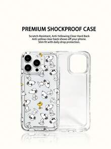 1個史努比手機殼，輕巧、防滑且防摔。透明手機殼適合夏季手機殼，卡通與動漫手機殼 iPhone17 17Air 17pro 17promax11 12 13 15 16pro 16promax 14Plus 15Plus 16Plus 15pro 16promaxXR 送給朋友和家人的節日禮物， - 無色 - 查看 2