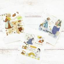 Amie Sticker アミ ステッカー かわいい フレークシール 水彩ガール 上質紙 日本製 - ストーリーガール - チェックする 4