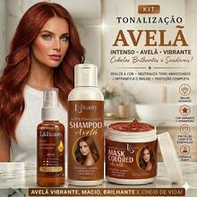 Kit Shampoo Avelã 300ml + Máscara Tonalizante Avelã 300gr+ ÓLEO Reparador 60ml - L&beauty Profissional - kit avela - Visão 1