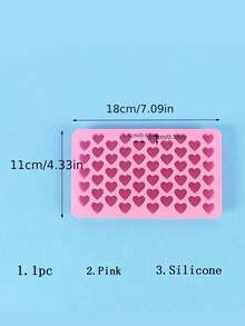 SikeSike 1 件装硅胶心形 55 腔冰块托盘，易脱冰块模具，巧克力模具 - 粉色 - 查看 9