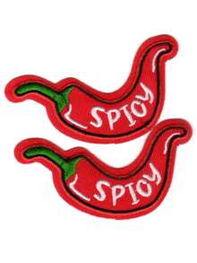 Parche de tela bordado con diseño de pimiento picante, parche de bordado de dibujos animados lindo, se puede planchar o coser, adecuado para ropa, bolsos, zapatos, insignias de sombreros DIY - Versión para planchar - Ver 8