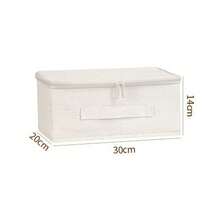 1pc Beige Fabric Storage Box (Multiple Sizes Available), Zippered Organizer Bin With Handle, Home Closet Storage, Durable Fabric Material, Rectangular Shape, Reinforced Handle, Dust-Proof & Foldable, Suitable For Clothes/Bedding, Practical & Durable - Beige - View 9