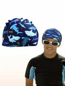 1 pieza/2 piezas Gorro de natación unisex de poliéster, adecuado para niños, niñas, con pelo largo o corto, gorro de natación de verano - Multicolor - Ver 15