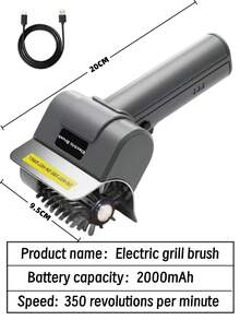 Electric Grill Brush, Wireless Rechargeable BBQ Grill Cleaning Brush, 180° Adjustable Angle, Stainless Steel Brush Head, Suitable For Outdoor Grills, Gas Grills And Frying Pans Electric Grill Cleaner - BBQ Cleaning Brush - View 8
