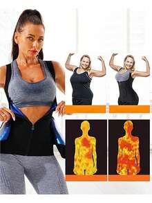 Women's Sauna Vest, Sauna Suit For Waist Training, Tummy Control Corset, Lumbar Girdles For Belly Slimming Corset Sports Fall - Blue - View 2