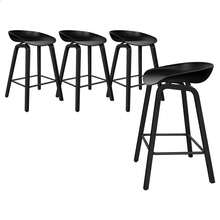 ALFORDSON 4x Stools Bar Stool Counter Kitchen Bar Wooden Chairs Wade - Black - View 1