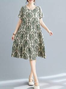 Women Long Dresses - Retro Green - View 1