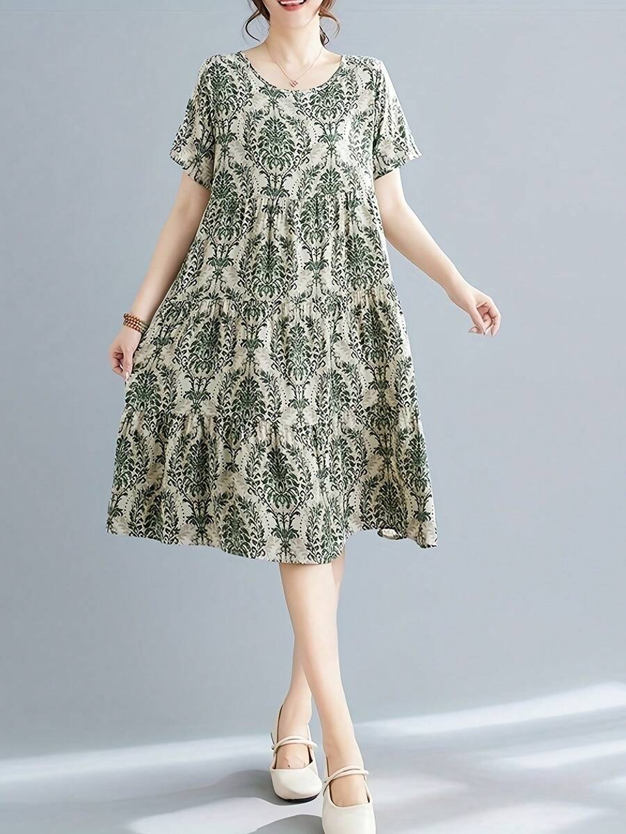 Women Long Dresses - Retro Green - View 1