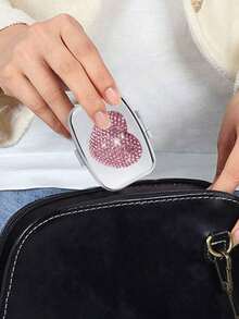 Pastillero con strass brillante, pastillero con strass en forma de corazón de moda, pastillero con compartimento mini, contenedor de pastillero de viaje, adecuado para vitaminas, suplementos y otros artículos pequeños, ideal para uso diario/al aire libre/viajes - Multicolor - Ver 4