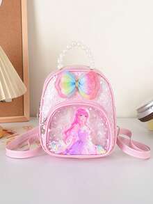 1pc This Stylish Pu Sequined Mini Princess Backpack Features A Unique And Sweet Design Suitable For Various Occasions. Versatile And Easy To Use, It'S Perfect For Outdoor Activities, Playtime, Commuting, And More, Making It A Perfect Gift For Teenagers. - Multicolor - View 6