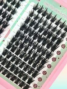 240pcs D Curl Fairy Style Cartoon False Eyelash Clusters, Thick Natural Realistic, Easy To Apply For Beginners, Create Dramatic Makeup Look, Single Cluster False Eyelashes - D - 查看 2