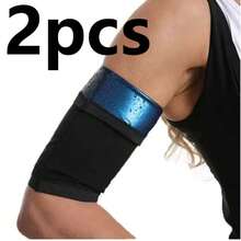 2 Pieces/1 Pair Of Gray Coated Sweat Absorbing Arm Guards, Yoga And Fitness Gym Protective Suit, Effectively Absorb Sweat, Suitable For Sports Such As Exercise, Basketball, Volleyball, Etc. - Blue - View 9