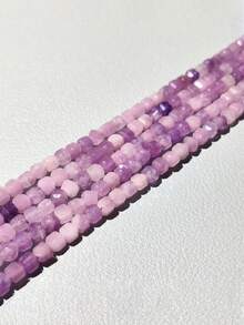 Natural Faceted Cube Garnet Quartz Amethyst Stone Square Spacer Beads For Jewelry Making Diy Bracelet 3x3mm - Multicolor - View 4