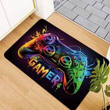 1pc Game Theme Rug, Designed For Boys Room - Game Controller Pattern, Perfect For Gaming Boys Bedroom, Game Controller Design, Rectangular Non-Slip Rug - Suitable For Game Room, Video Game Room, Odorless Absorbent Non-Slip Floor Mat, Outdoor Doormat, Decorative Rug, Entrance Shoe Mat, Foot Mat, Foam Mat, Dirt And Dust Front Door Mat - Multicolor - View 18