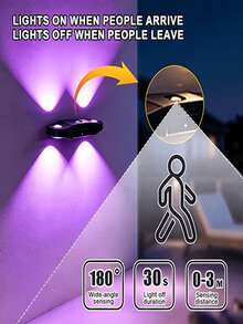New 4-Head Cat-Eye Sensor Light, Three-Color Temperature/RGB Gradient Ambient Light, Bedside Lamp, Wall Lamp, Holiday Atmosphere Lamp, Perfect Valentine's Day And Christmas Gift, USB Charging, Holiday Atmosphere Lighting Fixture - one-size - View 4