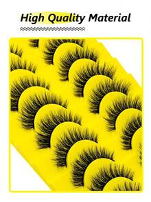 10 Pairs Natural Look Soft False Eyelashes, Fluffy And Slender, Messy And Curled, Crisscross Full Strip Lashes, Suitable For Daily, Party, Dating And Other Occasions. - View 4
