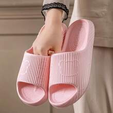 Women's Fashion Thick-Sole Slippers, Suitable For Indoor, Bedroom, Bathroom, Shower, Outdoor, Lightweight EVA Material, Anti-Slip, Odor-Resistant, Casual, Vacation, Beach Shoes, Women's House Slippers, Couples Slippers, Men's Slippers - Pink - View 4