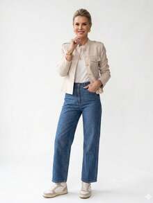 Warm Wool Coat Jacket | Stylish And Elegant Women's Jacket - Beige - View 2