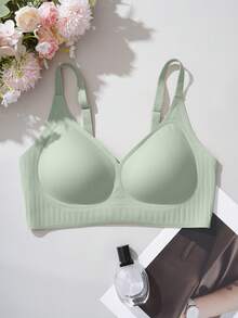 Seamless Adhesive Wireless Soft Jelly Bra, Comfortable & Fashionable For Women, Suitable For All Seasons - Mint Green - View 4