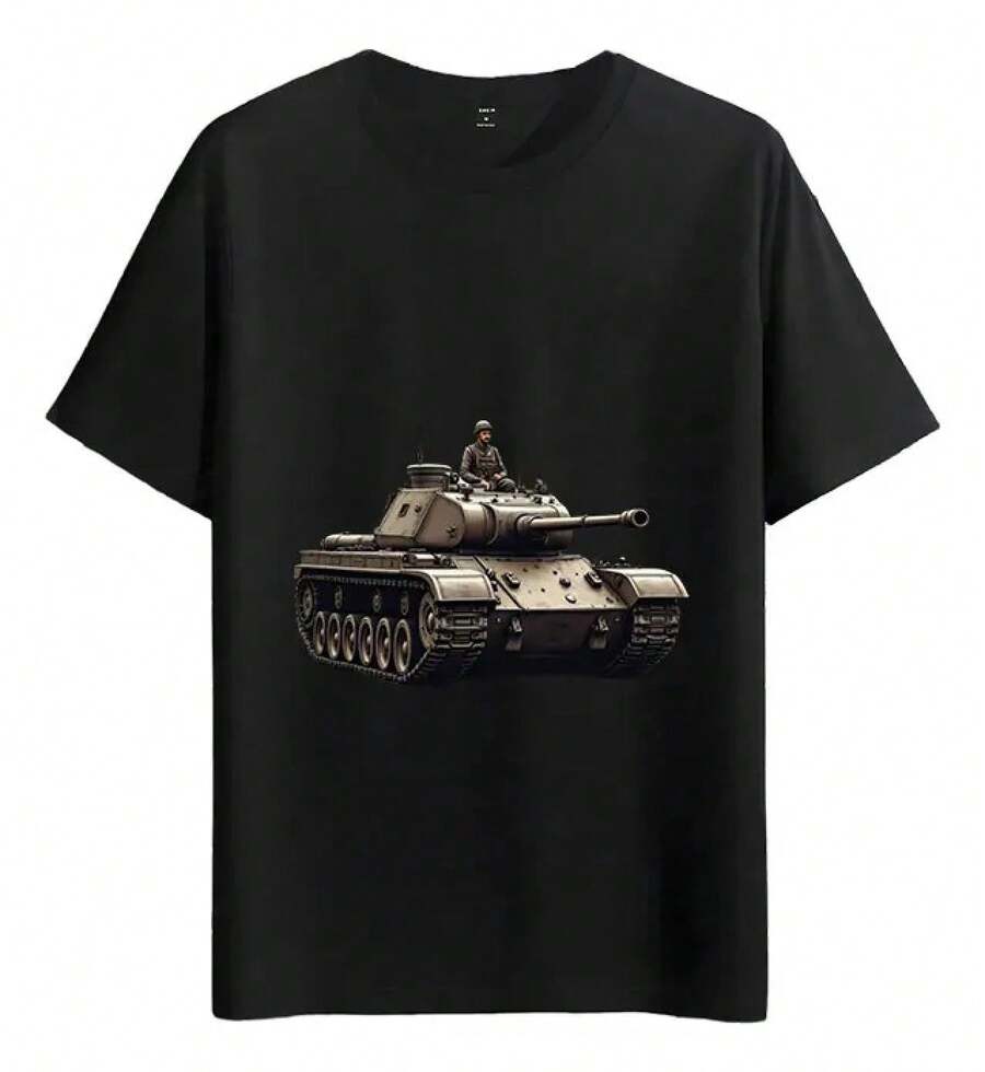 Muscle Freaks Military Tank Style Vehicle T-Shirt - Black - View 1