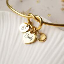 Regalo per compleanno importante, braccialetto con nodo dorato, braccialetto personalizzato con pietra di nascita a forma di cuore - Cuore multicolore - Visualizzare 8