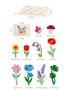 Kids Fun Flower Matching & Plug-In Puzzle, Early Learning 3D Toy, Shape Matching Game For Hand-Eye Coordination Training - Multicolor - View 9