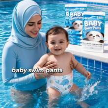6pcs Baby Disposable Swim Diapers, Individually Packaged Infant Swimming Paper Diapers - White and Blue 6 Packs - View 2
