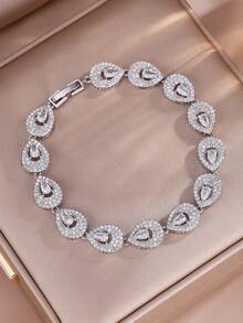 rakol 1 chiếc vòng tay tennis Cubic Zirconia sáng bóng màu bạc, thiết kế mỏng phù hợp cho phụ nữ đeo hàng ngày - Vòng đeo tay - Xem 14
