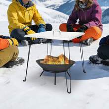 SanBouSi Outdoors Fire Pit Heat Deflector Pushes Heat Down And Out Stainless-Steel With Carrying Handle - Silver - View 9