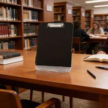 Caja de archivos A4 grande con ranura para bolígrafo, caja de almacenamiento de archivos de escritorio de plástico con tablero de escritura, diseño todo en uno - A - Ver 7