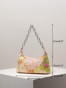 (隨機圖案) 肩背包、亮片包、花卉、刺繡包、金屬鏈條、女士手提包、晚宴、派對穿搭、舞會包、舞會配件、婚禮用品、優雅女士錢包、送給女士的禮物 - 彩色 - 查看 7
