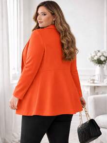 Plus Size Blazers - Orange - View 2