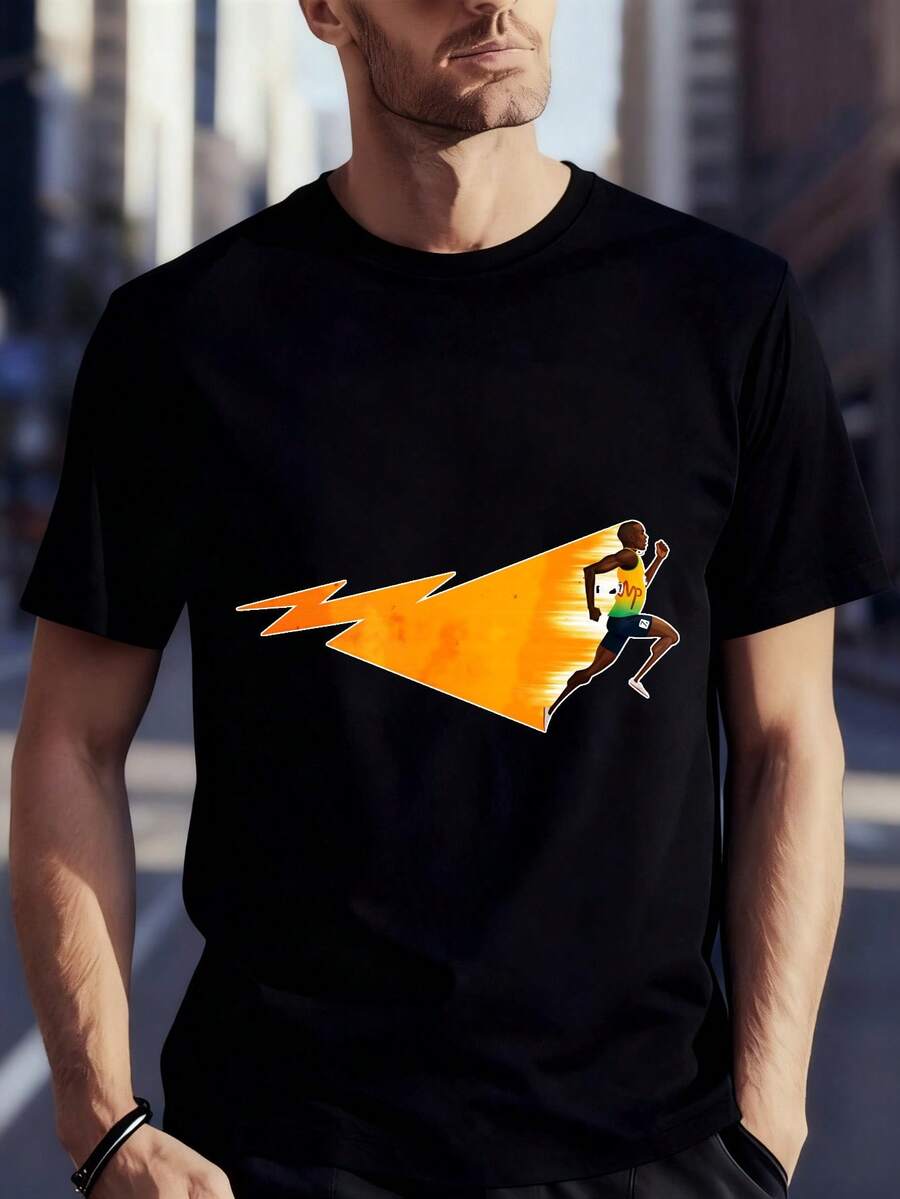 T-shirt da uomo a maniche corte - nero - Visualizzare 1