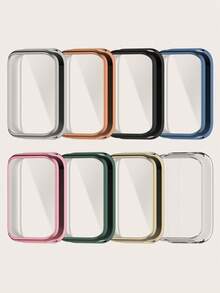 1pc Women/Men Plain Electroplated Full Coverage TPU Protective Case Compatible With Xiaomi Smart Band 10 Pro Smartwatch Anti-Scratch Shockproof Bumper Shell Cover - Smart Band 10 Pro - View 2