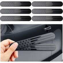 Tallew 6 Pcs 3D American Flag Decal 6 X 1 Inch USA Black Metal Flag Decal Patriotic Car Badges For Auto SUV Truck Motorcycle Bumper Window Fender Accessories - A - 查看 1