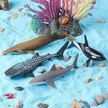 Conjunto de 16 peças de brinquedos de modelos de animais marinhos de simulação, incluindo tubarões, baleias beluga, orcas, tubarões-baleia, tubarões-martelo, leões-marinhos e outros animais marinhos, brinquedos cognitivos para crianças, decorações de presentes de Halloween e Natal - Multicolorido - Ver 5