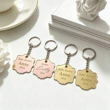Gold Mirror Acrylic Personalized Name Baptism Favor Tags Keychain, Gold Acrylic, Chocolate Favor, Mirror Label, Luxury Cross Favor, "Mi " Label, Personalized Gift Label - Multicolor - View 7