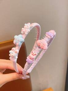 1pc Cute Cartoon Headband With Anti-Slip Strip, Toothed Decorative Hair Clip, Anti-Slip Function Hair Accessory, Cartoon Headpiece - Multicolor - View 5