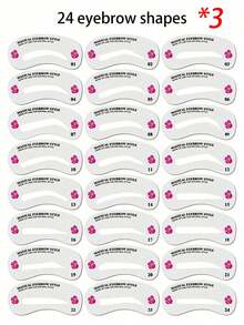 24/48/72/96/120pcs Eyebrow Stencil Set, Eyebrow Stencils, Eyebrow Shaping Tools, Eyebrow Shaping Mold Beauty Set, Makeup Styling Set, Eyebrow Beauty Set, Eyebrow Shaping Set, 24 Types Of Eyebrow Stencils - Multicolor - View 14