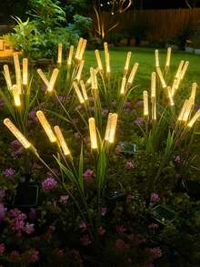 Solar Powered LED Reed Flower Garden Lights, Outdoor Ground Stake Lights, Lawn Lights, Pond, Patio, Yard, Pathway Landscape Lighting Decoration - Small Bubble Reed Lamp - View 8