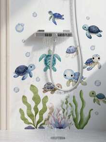 1pc Ocean Series Wall Sticker, Colorful Marine Animals, Suitable For Creating Underwater Theme Rooms, Early Education Institutions, And Children's Playgrounds Decoration. Waterproof, Oil-Resistant, Removable And Self-Adhesive PVC Sticker, Ocean Style Wall Decor For Children's Room And Bathroom. - Wall Stickers - View 9