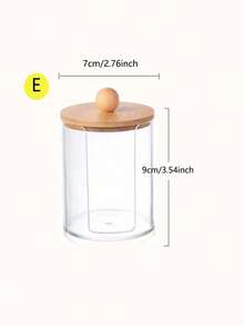 Acrylic Storage Box With Bamboo Lid/Transparent Lid - Transparent Cotton Swab, Cotton Ball And Dental Floss Holder For Bathroom Storage - Multi-Functional Storage Box For Vanity Essentials - A - View 14