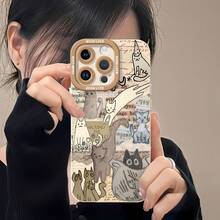 Lindos gatos grises collage de papel vintagefunda de teléfono Fundas compatibles con ,Apple,VIVO,OPPO,,, y Honor.Fabricadas en silicona TPU,ofrecen protección contra golpes y caídas.correa para celular - Blanco - Ver 6