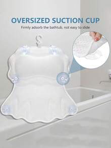 1/2 buah Bantal Mandi dengan Perekat Anti Selip, Penopang Leher dan Punggung, Aksesori Kamar Mandi Rumah, Bantal Mandi Jala, Bantal SPA, Bantal Sandaran Punggung, Untuk Menggosok dan Mengelupas Kulit Punggung, Dapat Dicuci dengan Mesin, Lembut dan Nyaman, Mudah Dibersihkan, Dengan Perekat Anti Selip - Satu ukuran cocok untuk semua - View 6