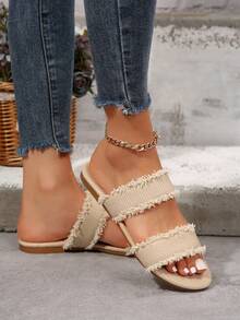 Women's Flat Beach Sandals, New Summer Casual Sandals - Beige - View 6