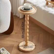 1PcModern Round Wooden Side Table, Wooden Tea Table, Wooden Coffee Table, Small End Table, Multi-Functional Base Coffee Table For Living Room, Wooden Plant Stand, Home Decor Furniture, Suitable For Living Room, Bedroom, Bedside Flowers, Garden - Multicolor - View 13