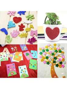 10 Sheets Glitter Paper Sheet(Self-Adhesive) For Crafts Christmas Decor Table Decorations, A4 Cardstock Self-Adhesive Paper For Scrapbook Graduation DIY (Multicolor) - Multicolor - View 6