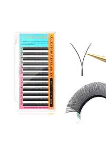 1pc YY 0.07 C D Curl Handmade High-Quality Soft Lightweight Natural Eyelash Extensions, Suitable For Professional Eyelash Cluster, Eyelash Cluster, Single Eyelash, False Eyelashes - Black - View 15
